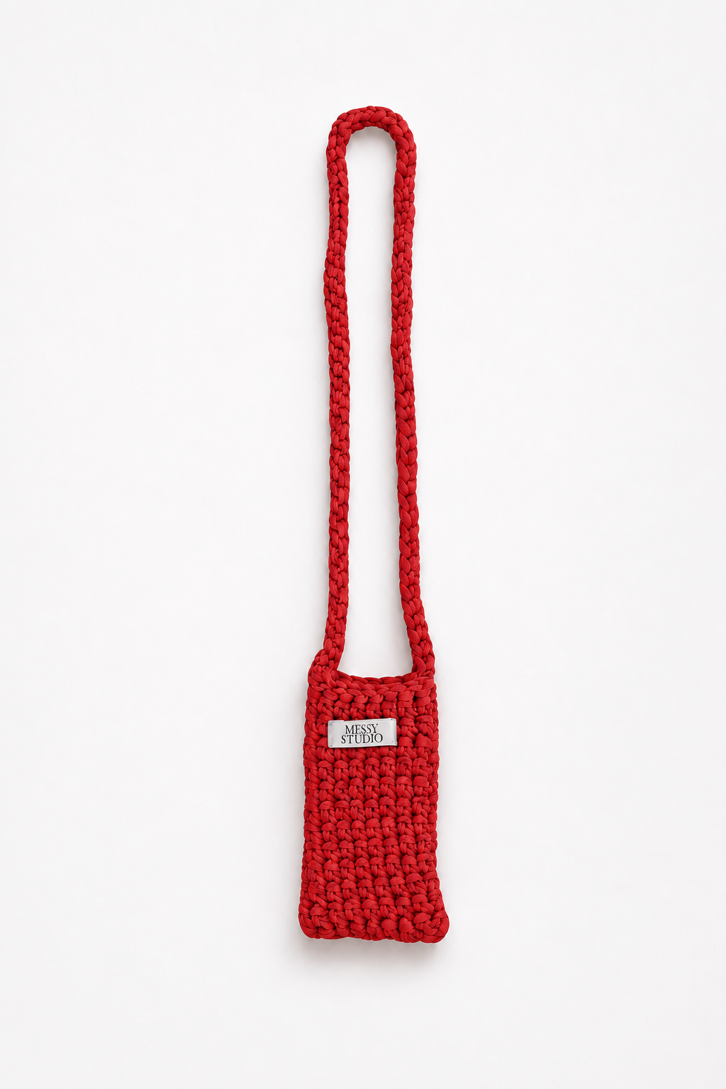 The Daily Essential red crochet crossbody bag, front