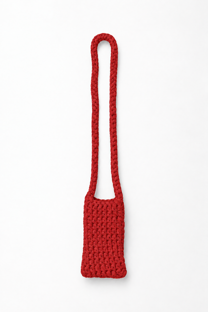 The Daily Essential red crochet crossbody bag, back